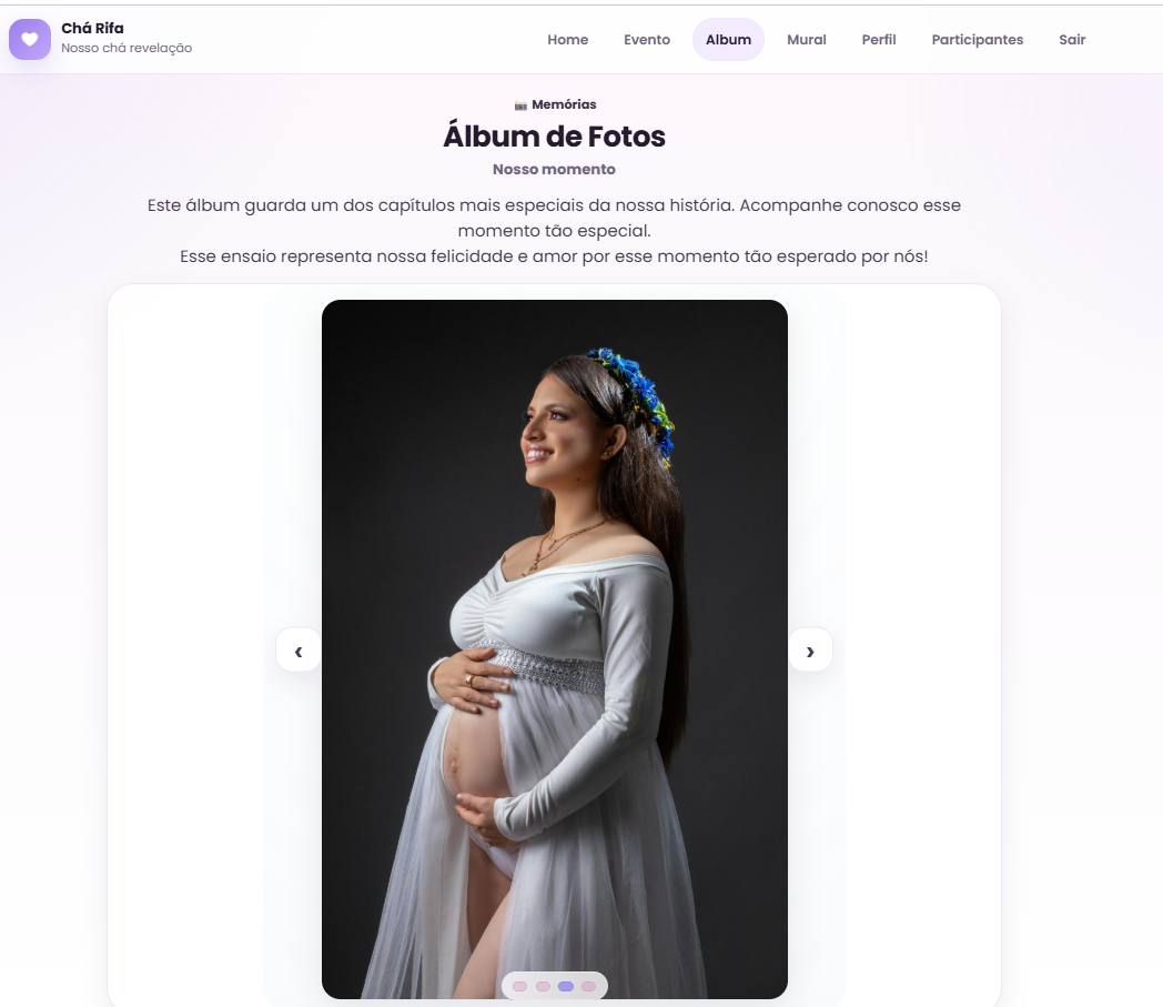 Tela álbum do Chá Rifa